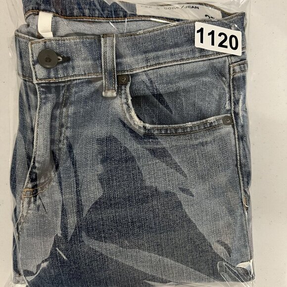 Rag & Bone Jean Dre Slim Boyfriend Low Rise US 4 Valencia Raw Hem USA Made Edgy - Picture 15 of 15